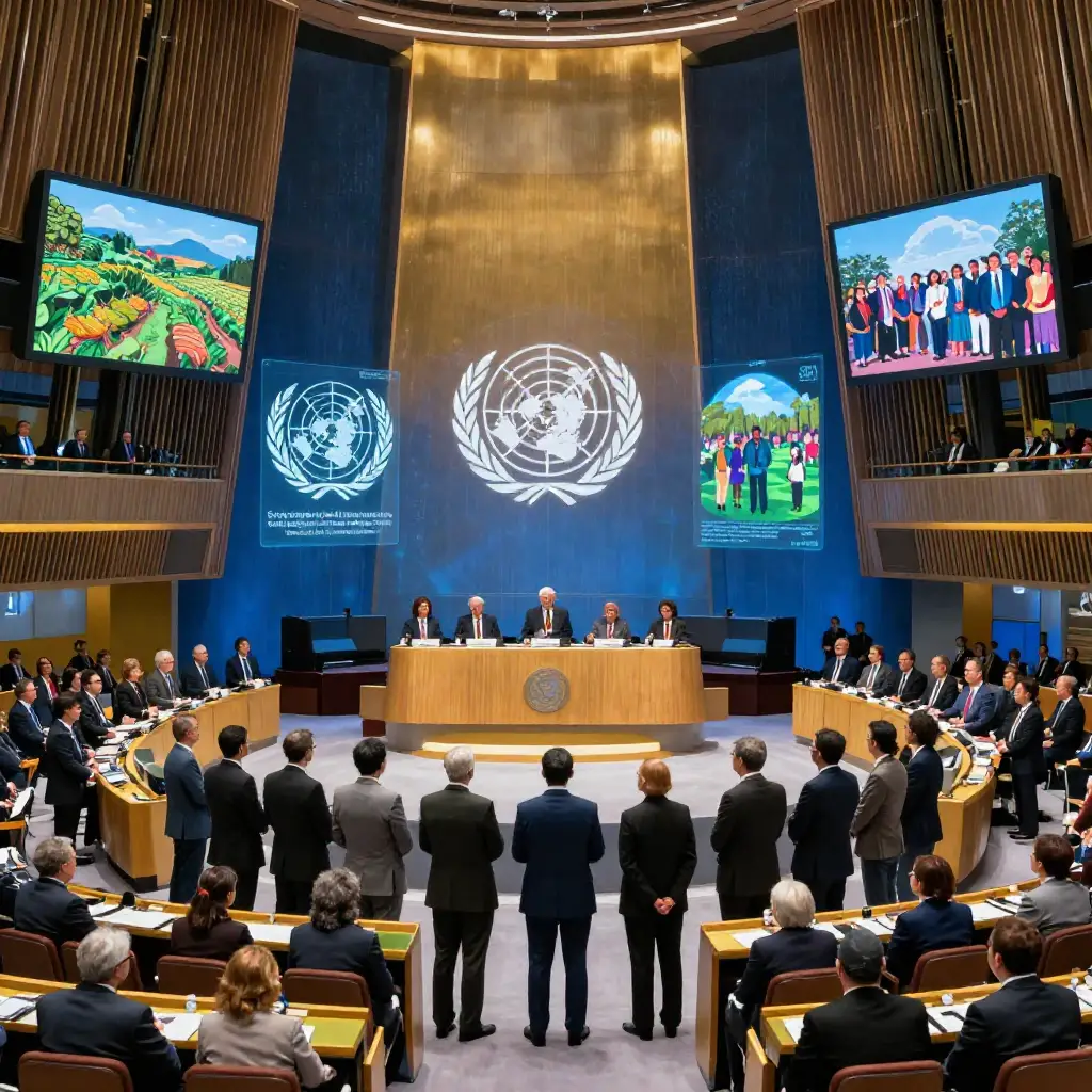 International delegates recognising social and solidarity economies as part of sustainable global development.